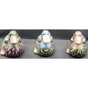 Three Vintage Price Products Hand Painted Wood Ducks 5 In